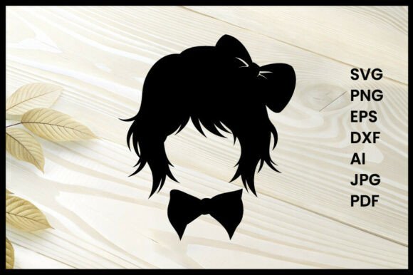 Bow in Hair Silhouette