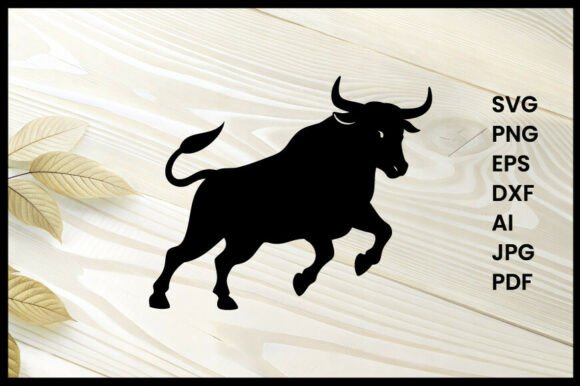 Bull Charging Silhouette