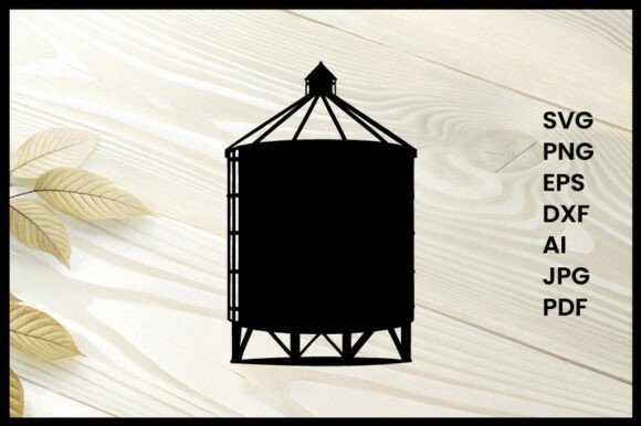Grain Silo Illustration Silhouette