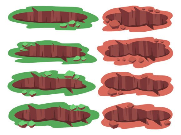 Ground Hole Clip Art Illustration