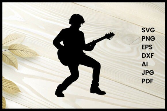 Guitarist Playing in Studio Silhouette