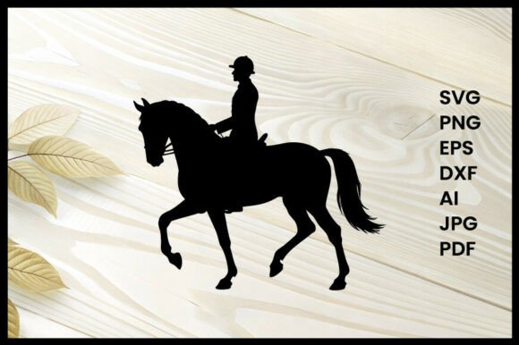 Horse and Rider in Dressage Illustration