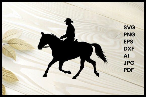 Horse and Rider in Rodeo Illustration