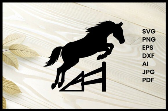 Horse Jumping over Hurdle Illustration