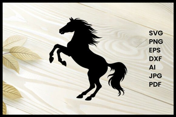 Horse Rearing Up Illustration Silhouette