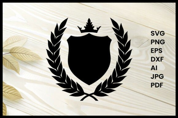 Laurel Wreath on Shield Illustration