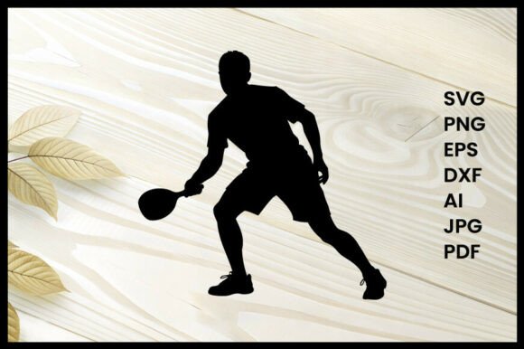 Pickleball Player in Position Silhouette