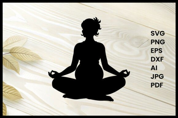 Pregnant Woman Doing Meditation Vector
