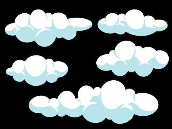White Clouds on Black Background