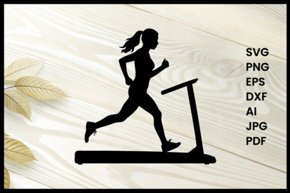 Woman Running on Treadmill Silhouette