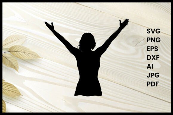 Woman Stretching Arms Silhouette