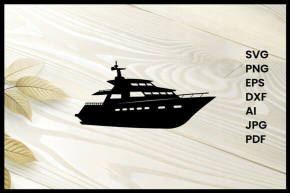 Yacht on Illustration Silhouette